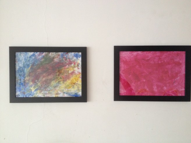 Leila's colourful finger painting and more pink